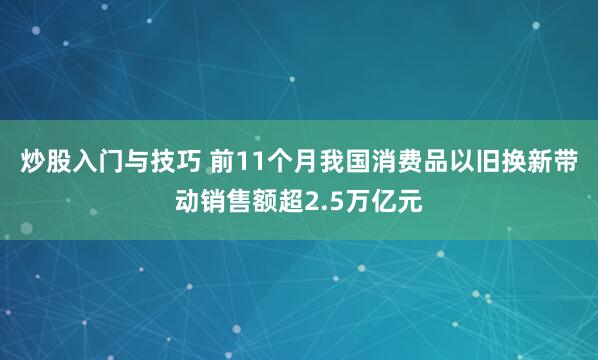 炒股入门与技巧 前11个月我国消费品以旧换新带动销售额超2.5万亿元